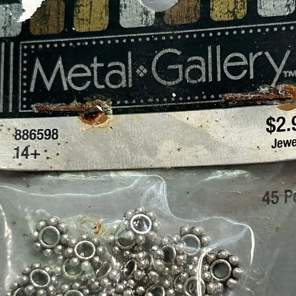 Metal Gallery Silver Copper Spacer Bead Mix Lot NOS